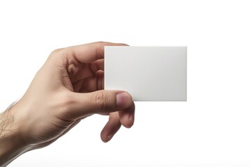 Obraz premium A person is holding a white business card with text and logo