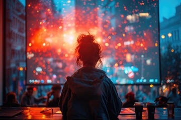 Fototapeta premium City Lights Reverie. Generative AI