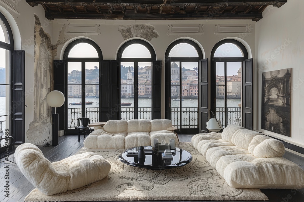 Canvas Prints venetian living room. generative ai