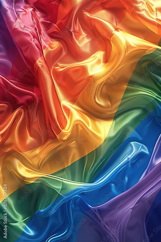 Poster An abstract background with gay pride colors. Generative AI.