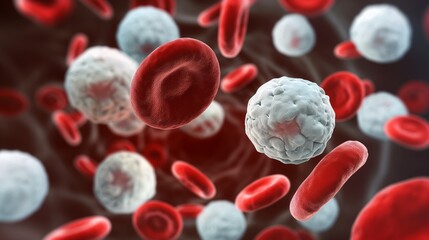 white blood cells in blood stream, white blood cells protect the body from foreign proteins and infections