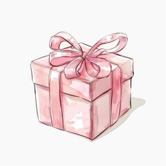 a wedding favor, wedding element, illustration, small gift box, isolated on white background