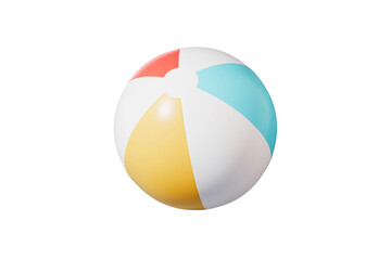 Inflatable ball for beach and water games. Beach ball on isolated background.