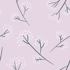 Simple floral seamless pattern with flowers for fabrics and cards and linens