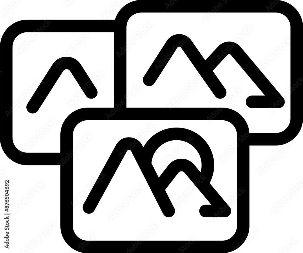 Aufkleber multiple image gallery icon showing pictures displaying mountains