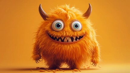 Fototapeta premium Cute 3D cartoon monster