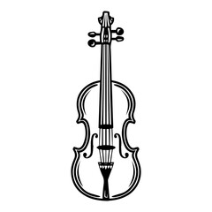 violin icon or modern line symbol. Vector line art and icon design with bold outline. Black and white Pixel Perfect minimalistic symbol isolated white background. Silhouette simple thin sign