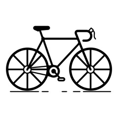 bicycle icon or modern line symbol. Vector line art and icon design with bold outline. Black and white Pixel Perfect minimalistic symbol isolated white background. Silhouette simple thin sign