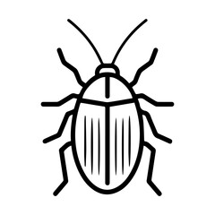 cockroach icon or modern line symbol. Vector line art and icon design with bold outline. Black and white Pixel Perfect minimalistic symbol isolated white background. Silhouette simple thin sign