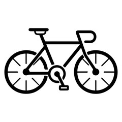 bicycle icon or modern line symbol. Vector line art and icon design with bold outline. Black and white Pixel Perfect minimalistic symbol isolated white background. Silhouette simple thin sign