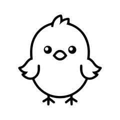 Chick icon or modern line symbol. Vector line art and icon design with bold outline. Black and white Pixel Perfect minimalistic symbol isolated white background. Silhouette simple thin sign © GOLDMAN