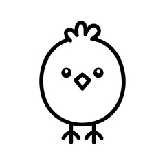 Chick icon or modern line symbol. Vector line art and icon design with bold outline. Black and white Pixel Perfect minimalistic symbol isolated white background. Silhouette simple thin sign