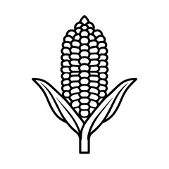 Corn icon or modern line symbol. Vector line art and icon design with bold outline. Black and white Pixel Perfect minimalistic symbol isolated white background. Silhouette simple thin sign