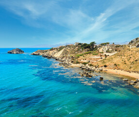 Sea beach near Rocca di San Nicola, Agrigento, Sicily, Italy
