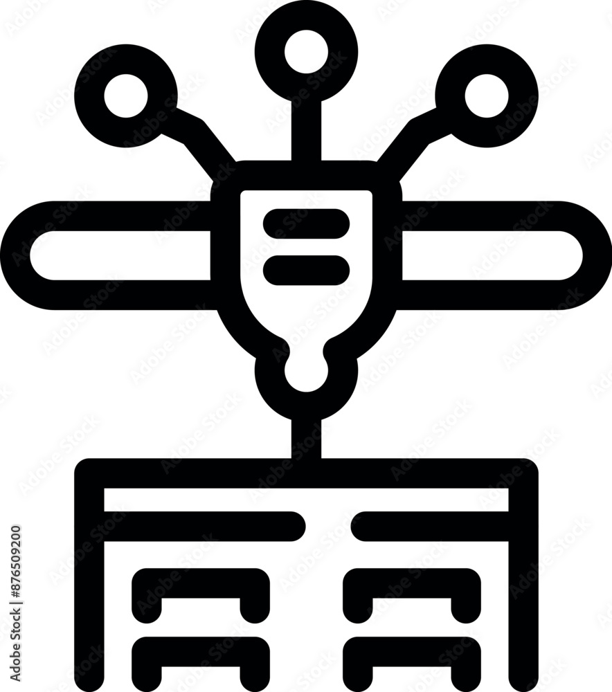 Poster 3d printing machine is creating an object from a digital model