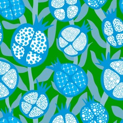 Abstract fruit seamless pomegranate pattern for wrapping paper and fabrics