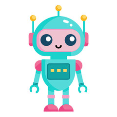 Adorable Robot Vector Illustration Playful Tech Design