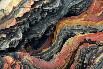 Obraz premium Close-Up View of Colorful Rock Formations in an Abandoned Mine