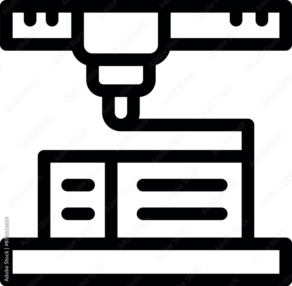 Poster 3d printer creating a plastic prototype from a computer design, rapid prototyping technology