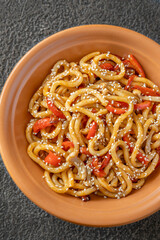 Udon noodles bowl