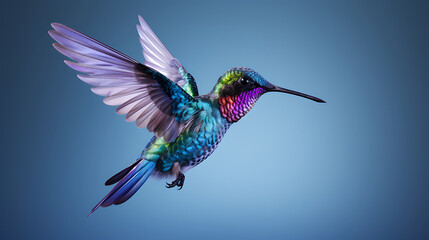 Fototapeta premium Colorful hummingbird in flight, vibrant colors. 