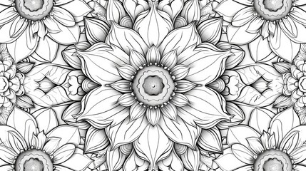 Elegant Floral Mandala Designs for Adult Coloring Book Interior