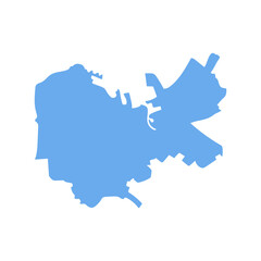 Haifa city map silhouette. State of Israel simple shape map.