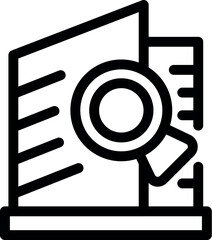 Magnifying glass analyzing building plans, symbolizing construction project analysis and meticulous planning