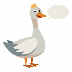 Obraz premium Engaging Conversations A Wild Goose Talks with a Blank Dialogue Box