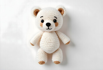 Handcrafted, crochet beige and brown teddy bear