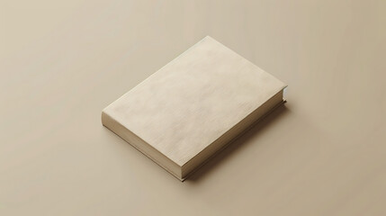 Fototapeta premium Minimalistic beige hardcover book on a beige background