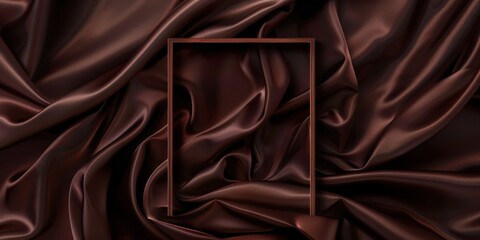 Obraz premium Brown Silk Background with Wooden Frame