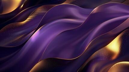 Abstract luxury purple and gold wave texture background for elegant design and branding projects.