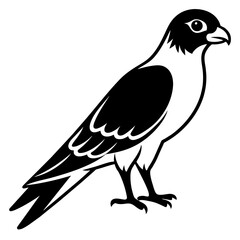 High-Quality Black Silhouette Kestrel Vector Art