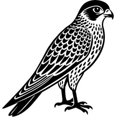 High-Quality Black Silhouette Kestrel Vector Art
