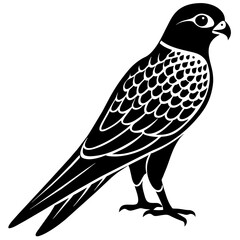 High-Quality Black Silhouette Kestrel Vector Art