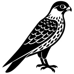 High-Quality Black Silhouette Kestrel Vector Art