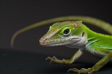 Fototapeta premium Full body view of Anole , in natural habitat, full body shot, full body View
