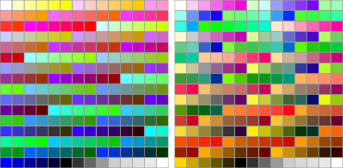 Color palette with samples of different hues