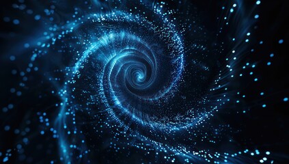 Abstract Blue Spiral of Light