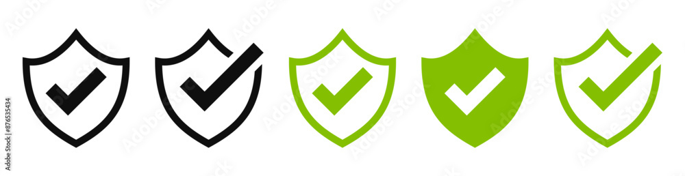Aufkleber Shield check mark icon or security shield protection icon with tick symbol