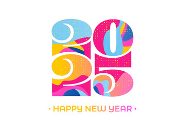 2025 logo design for Christmas and Happy New Year holiday card.