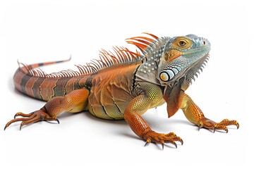 Obraz premium Full body view of iguana, full body shot, full body View, isolated on white background