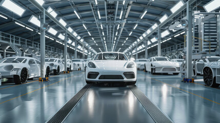 Fototapeta premium Machine Builder's Day. car assembly shop. car manufacturing. car assembly.