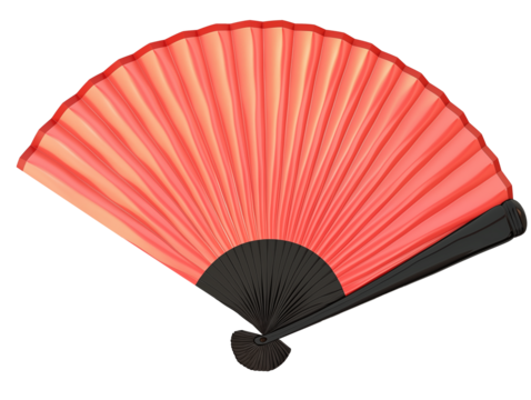 chinese fan isolated on white transparent