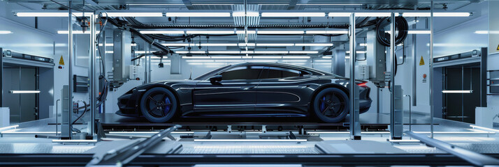 Fototapeta premium Machine Builder's Day. car assembly shop. car manufacturing. car assembly.