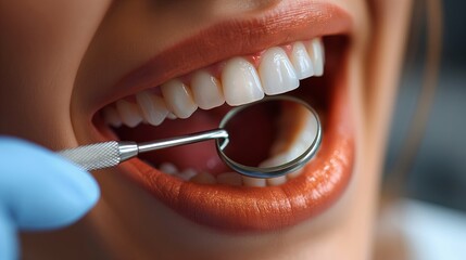 Dental Examination with Mouth Mirror for Oral Health Campaigns and Dental Clinics