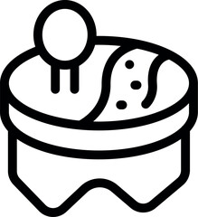 Simple icon representing a golf course, with a flag and a path, symbolizing leisure and outdoor activities