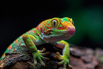 Fototapeta premium Full body view of Gecko , in natural habitat, full body shot, full body View