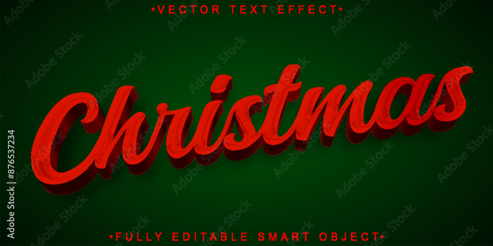 Poster white christmas vector fully editable smart object text effect